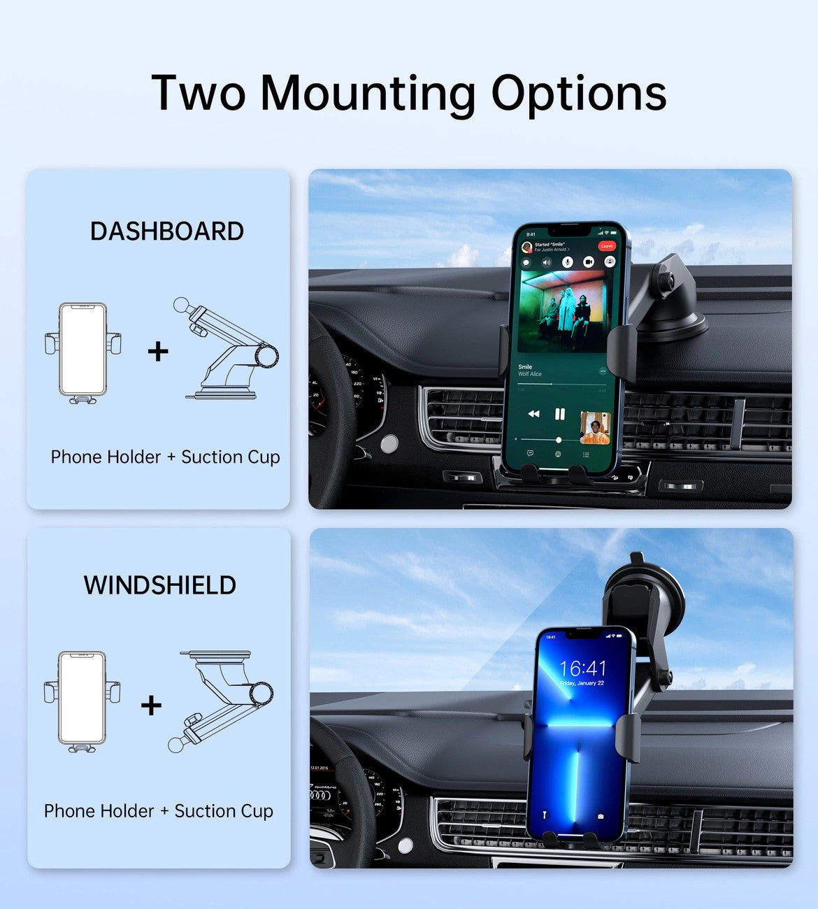 Automobilinis laikiklis-įkroviklis Choetech T203-F 15W Gravity Car Charger Holder juodas