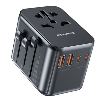 Universalus kelioninis įkroviklis Awei C-39 GaN 35W 2xUSB-A/3xUSB-C juodas