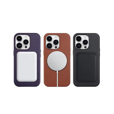 Dėklas Mag Leather Case Apple iPhone 16 Pro Max oranžinis
