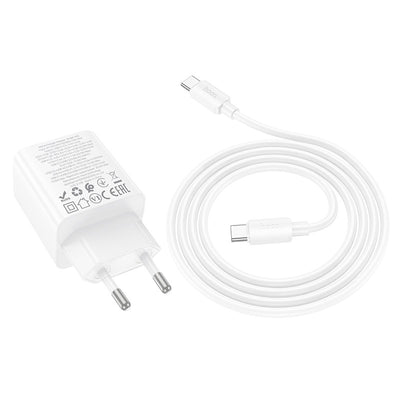 Įkroviklis Hoco N56 2xUSB-C/2xUSB-A PD30W + USB-C to USB-C cable 1.0m baltas