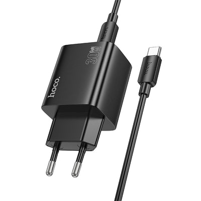 Įkroviklis Hoco N56 2xUSB-C/2xUSB-A PD30W + USB-C to USB-C cable 1.0m juodas