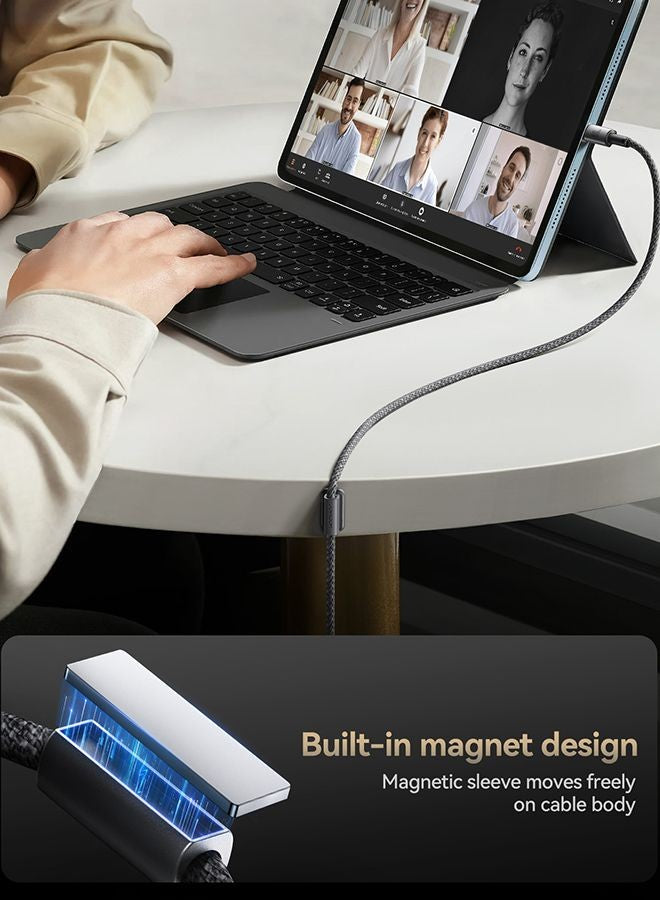 USB kabelis Joyroom SA-50 USB-C to USB-C 60W 1.2m tamsiai pilkas