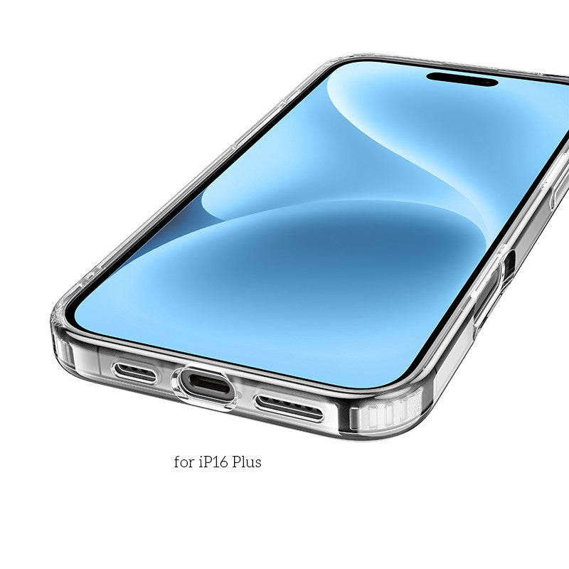 Dėklas Hoco Magnetic Airbag Anti-Fall Protective Shell Apple iPhone 16 Plus skaidrus