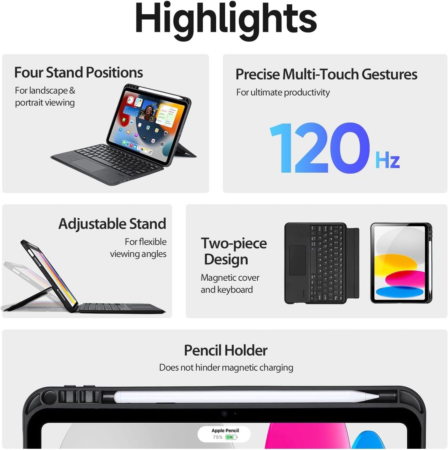 Dėklas su klaviatūra Dux Ducis DK Apple iPad Air 13 2024/iPad Air 13 2025/iPad Pro 12.9 2018/2020/2021/2022 juodas