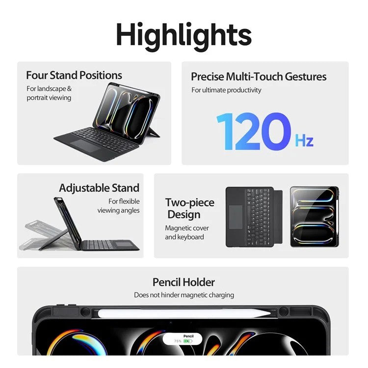Dėklas su klaviatūra Dux Ducis DK Apple iPad Pro 13 2024 juodas