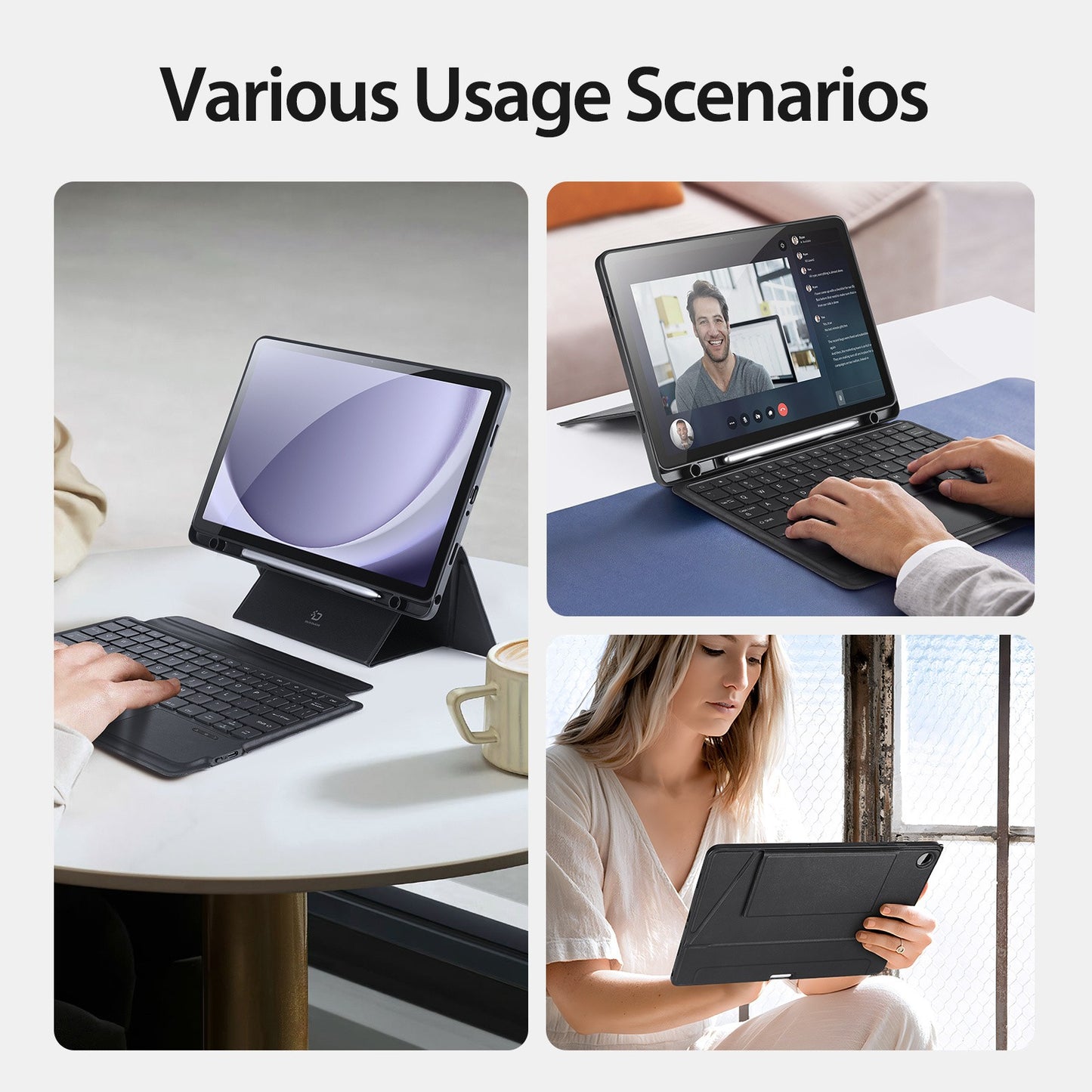 Dėklas su klaviatūra Dux Ducis DK Samsung X210/X215/X216 Tab A9 Plus 11.0 juodas