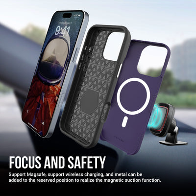 Dėklas Perfectionists Triangle Mag Case Apple iPhone 15 Pro violetinis