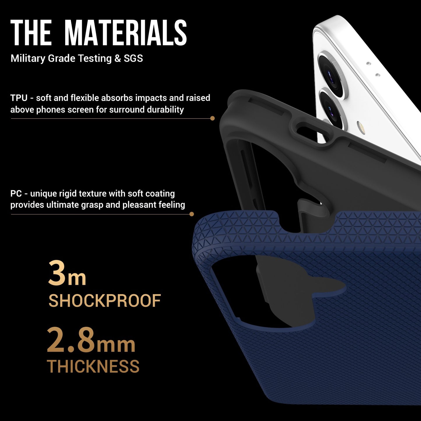 Dėklas Perfectionists Triangle Case Samsung G991 S21 5G tamsiai mėlynas