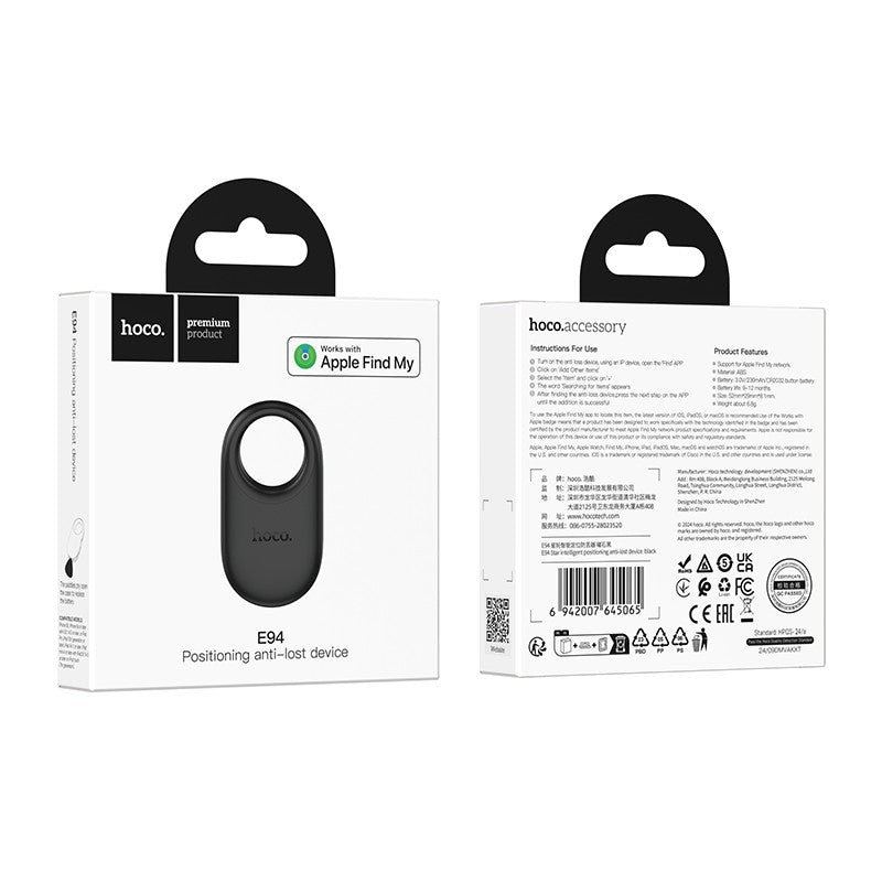 Daiktų ieškiklis Hoco E94 Anti-Lost Device juodas