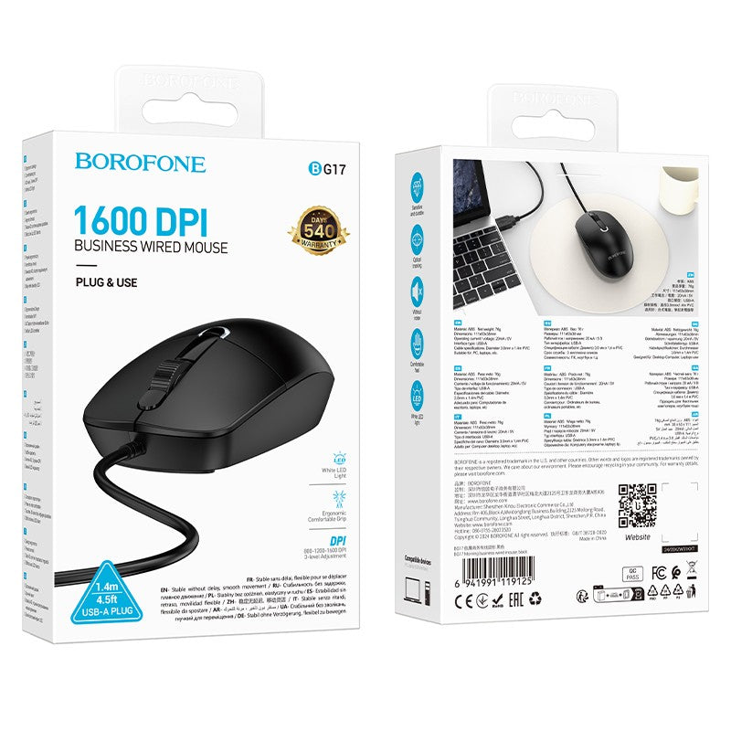 Pelė Borofone BG17 juoda