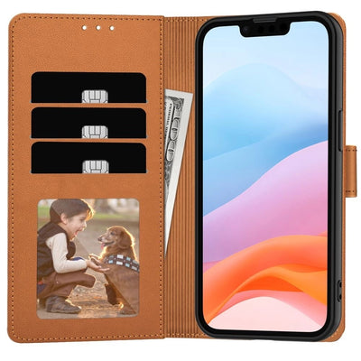 Dėklas Fancy Wallet Samsung A525 A52 4G/A526 A52 5G/A528 A52s 5G rudas