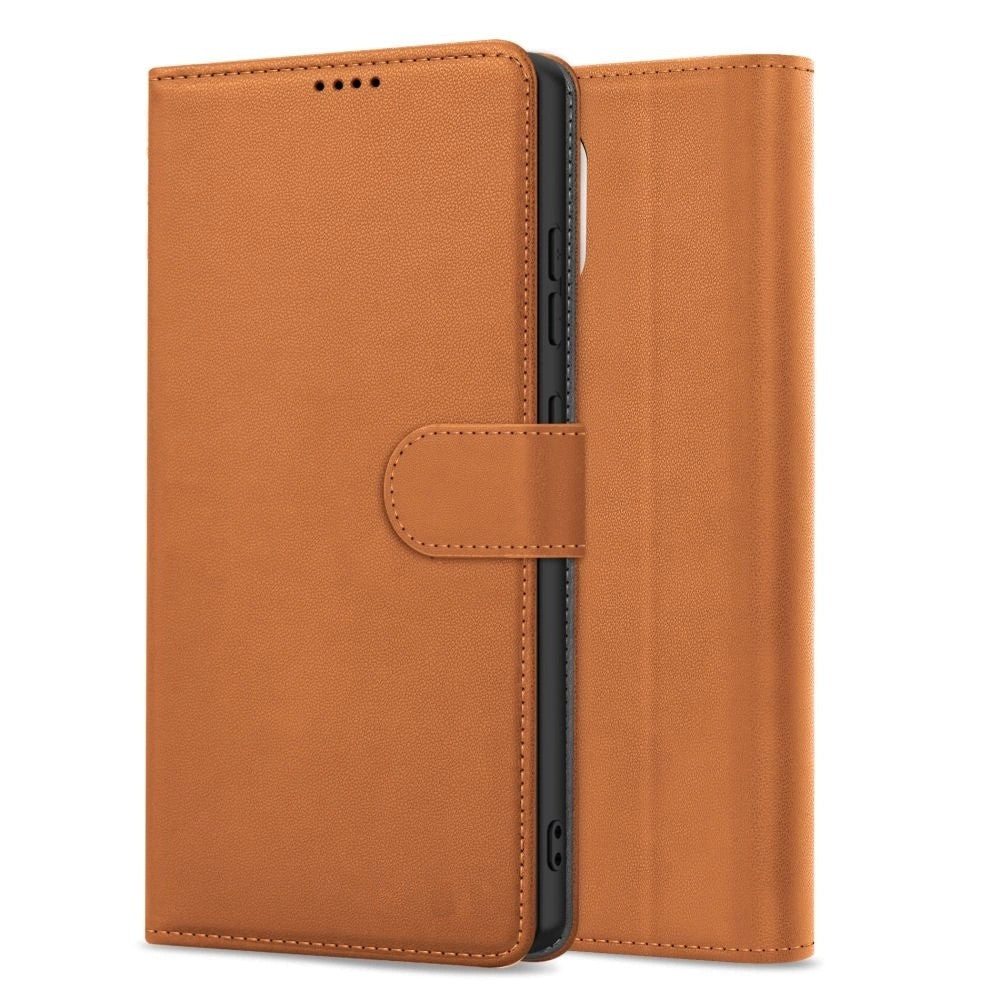 Dėklas Fancy Wallet Samsung A525 A52 4G/A526 A52 5G/A528 A52s 5G rudas