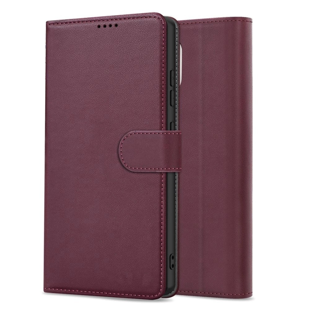 Dėklas Fancy Wallet Samsung A505 A50 tamsiai raudonas