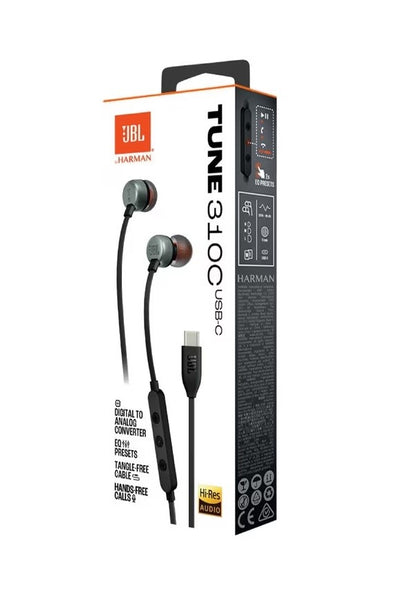Ausinės JBL Tune 310C USB-C juodos
