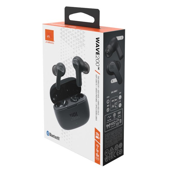 Belaidės ausinės JBL Wave 200 TWS juodos