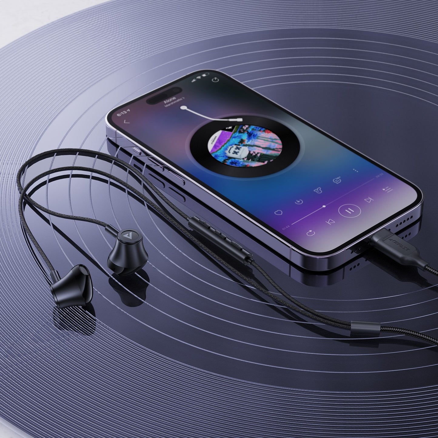 Ausinės Acefast L2 USB-C juodos