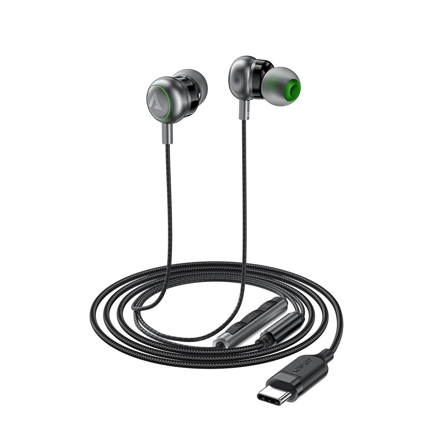Ausinės Acefast L5 USB-C juodos