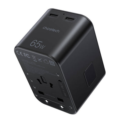Universalus kelioninis įkroviklis Choetech PD5009 65W 2xUSB-C/USB-A juodas