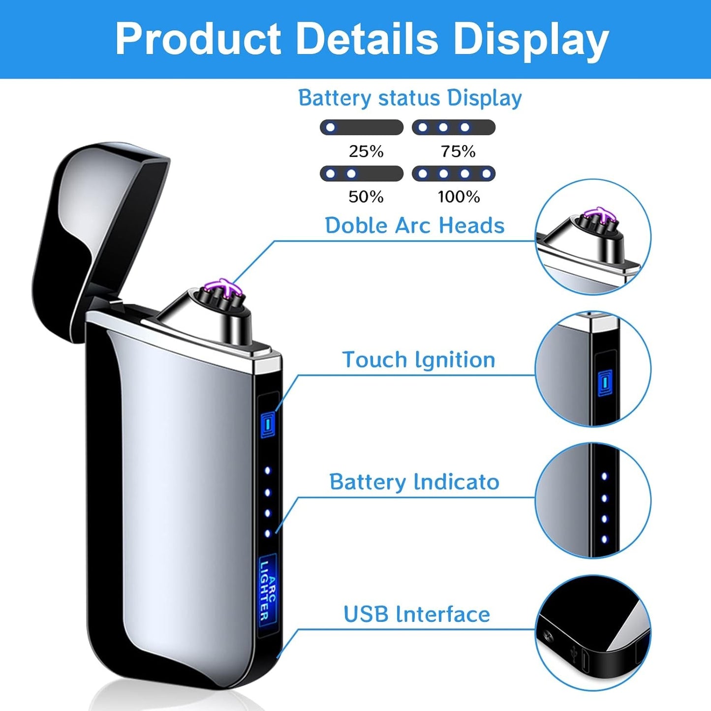 Elektrinis žiebtuvėlis su plazma Reach Arc-2