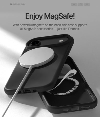 Dėklas Mercury Pure Magsafe Silicon Case Apple iPhone Air juodas