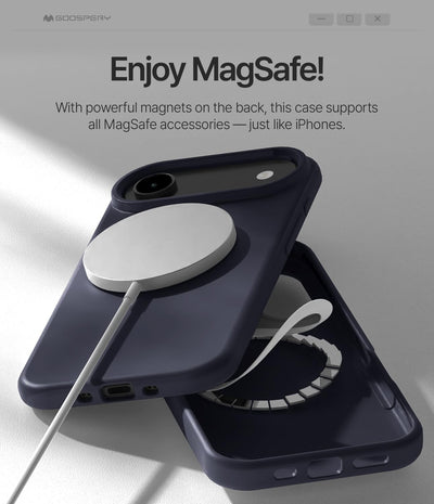Dėklas Mercury Pure Magsafe Silicon Case Apple iPhone Air tamsiai mėlynas