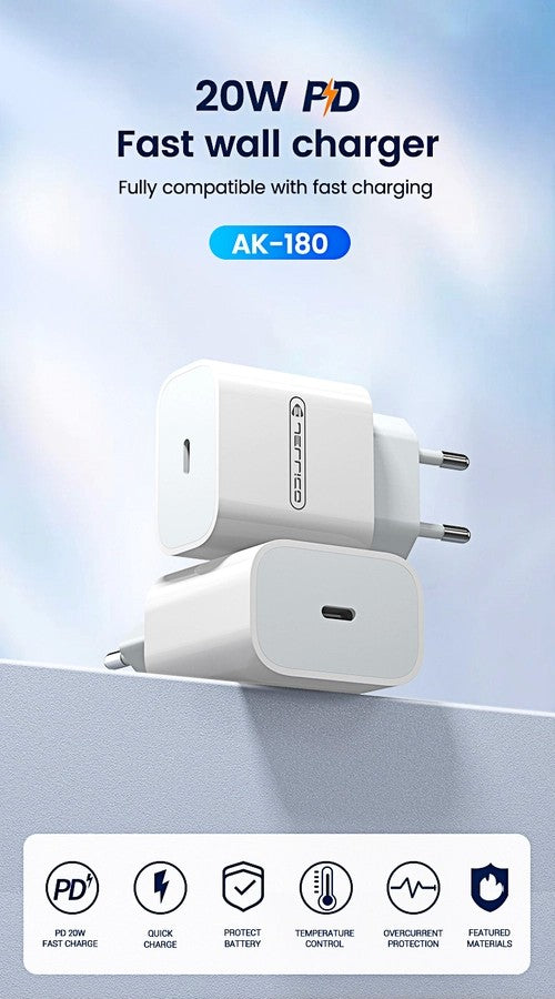 Įkroviklis Jellico AK180 20W USB-C baltas