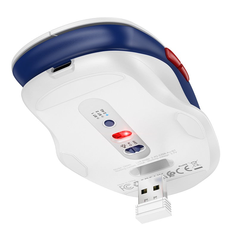 Belaidė pelė Hoco GM40 RGB balta