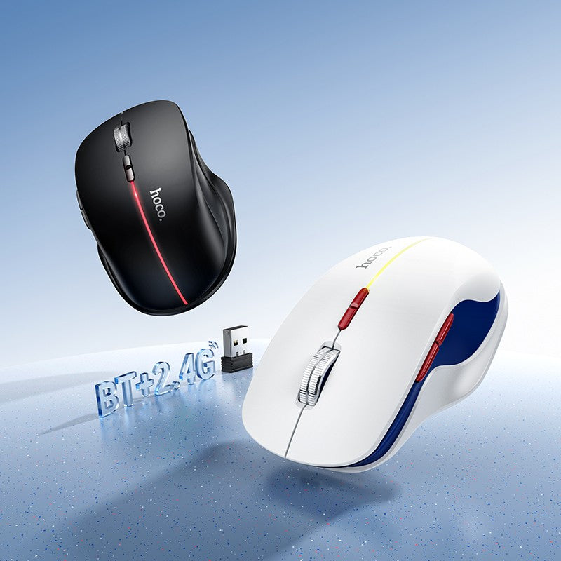 Belaidė pelė Hoco GM40 RGB balta