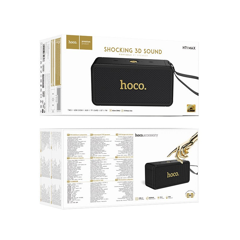 Bluetooth nešiojamas garsiakalbis Hoco HT1 Max juodas