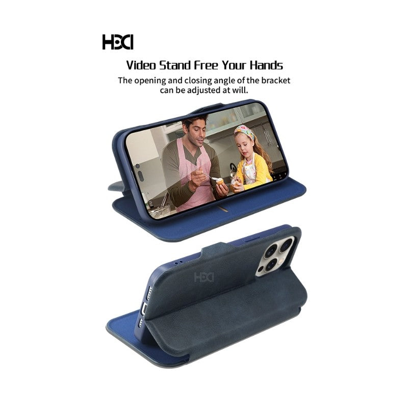 Dėklas HDD Classic Wallet Case Apple iPhone 12/12 Pro mėlynas