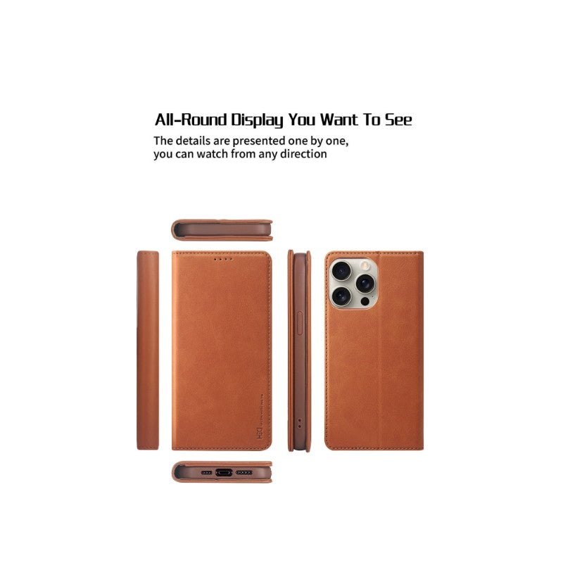 Dėklas HDD Magnetic Wallet Case Apple iPhone 12/12 Pro rudas