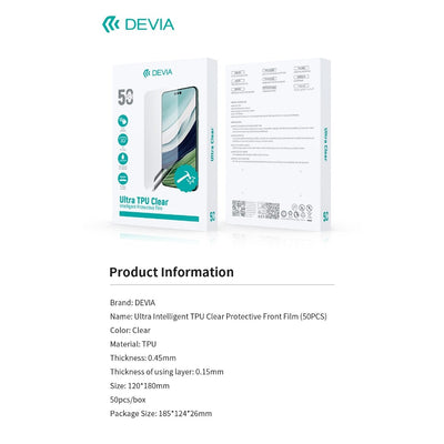 Plėvelių rinkinys karpymo mechanizmui Devia Ultra Intelligent TPU 50vnt.