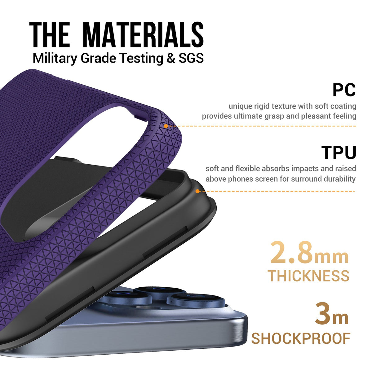 Dėklas Perfectionists Triangle Mag Case Apple iPhone 17 Pro/18 Pro violetinis