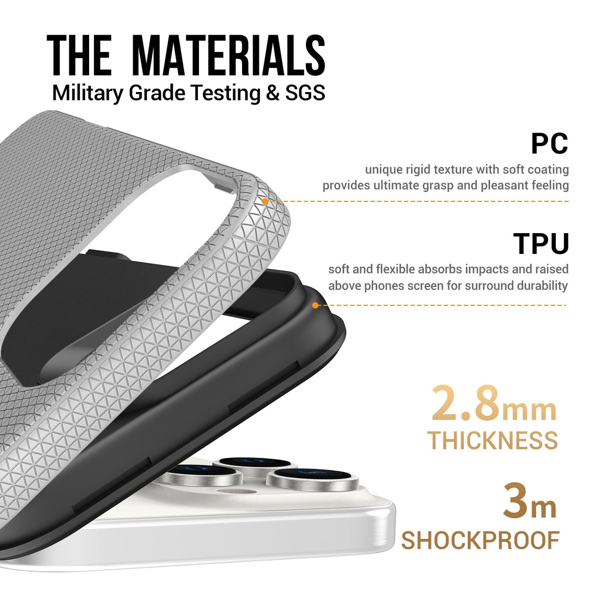 Dėklas Perfectionists Triangle Mag Case Apple iPhone Air sidabrinis