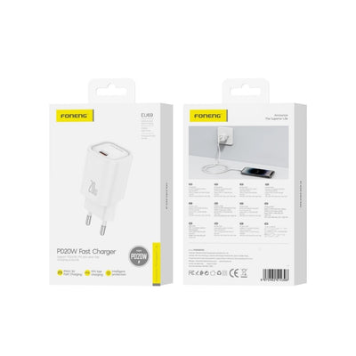 Įkroviklis Foneng EU69 20W USB-C baltas