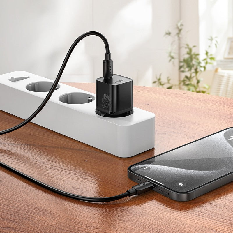 Įkroviklis Hoco N66 35W GaN USB-C juodas