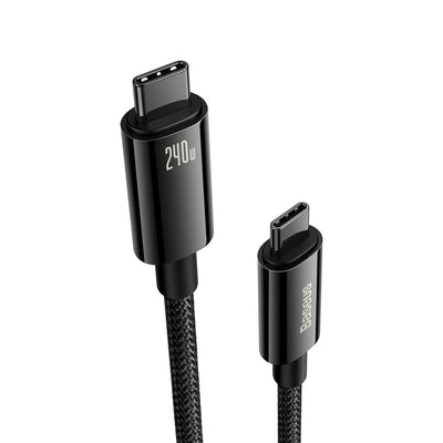 USB kabelis Baseus Tungsten 240W USB-C to USB-C 1.0m juodas CAWJ040001