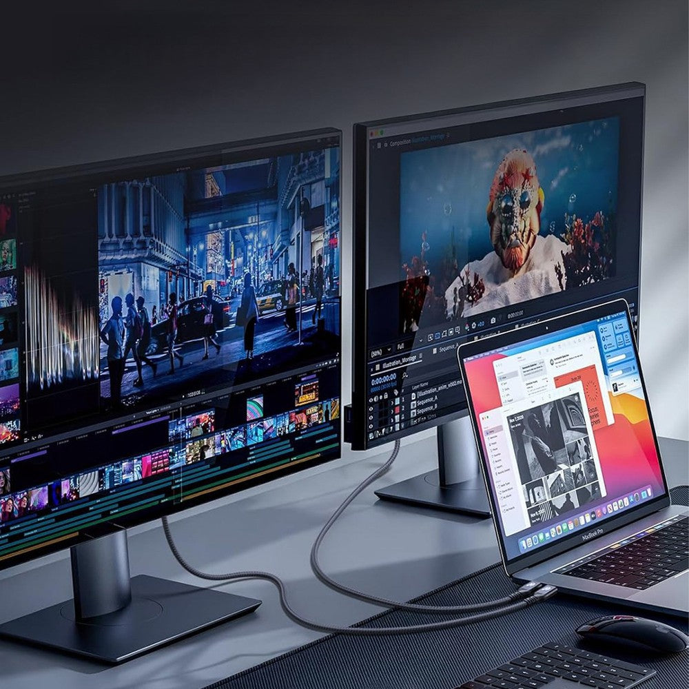 USB kabelis Wozinsky WPS-UY42S USB-C Thunderbolt 4 240W 2.0m juodas
