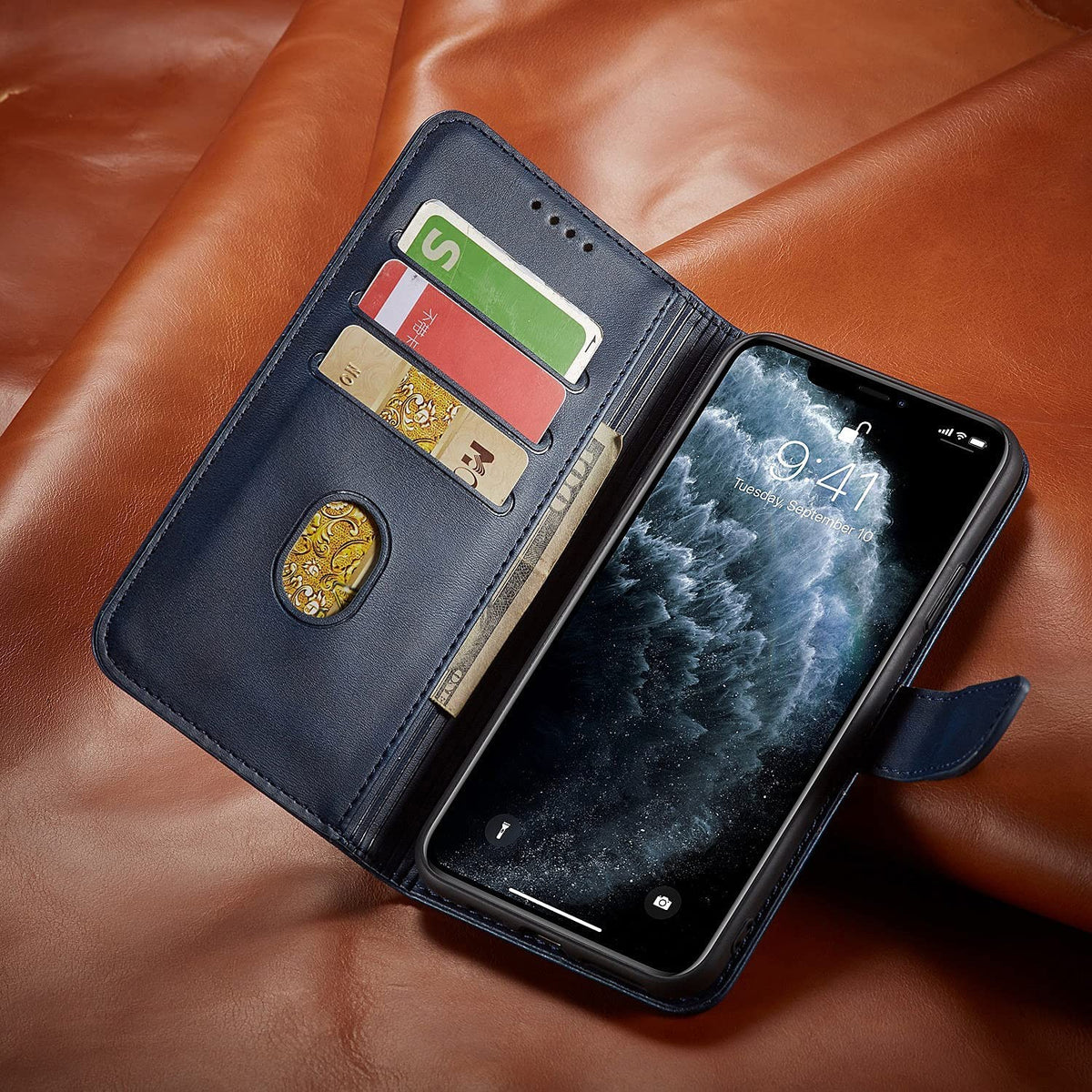 Dėklas Wallet Case Samsung A576 A57 5G mėlynas