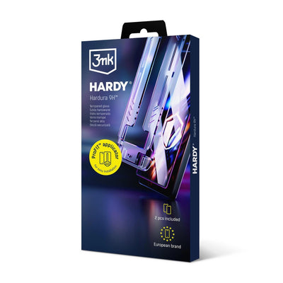 LCD apsauginis stikliukas (2 vnt.) su aplikatoriumi 3mk Hardy Hardura 9H Apple iPhone 15 Pro juodas