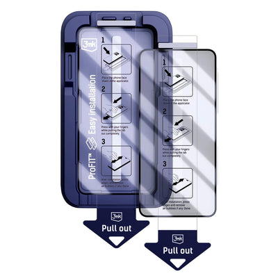 LCD apsauginis stikliukas (2 vnt.) su aplikatoriumi 3mk Hardy Hardura 9H Samsung S948 S26 Ultra juodas