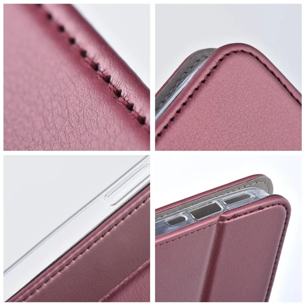 Dėklas Smart Magnetic Samsung A376 A37 5G tamsiai raudonas