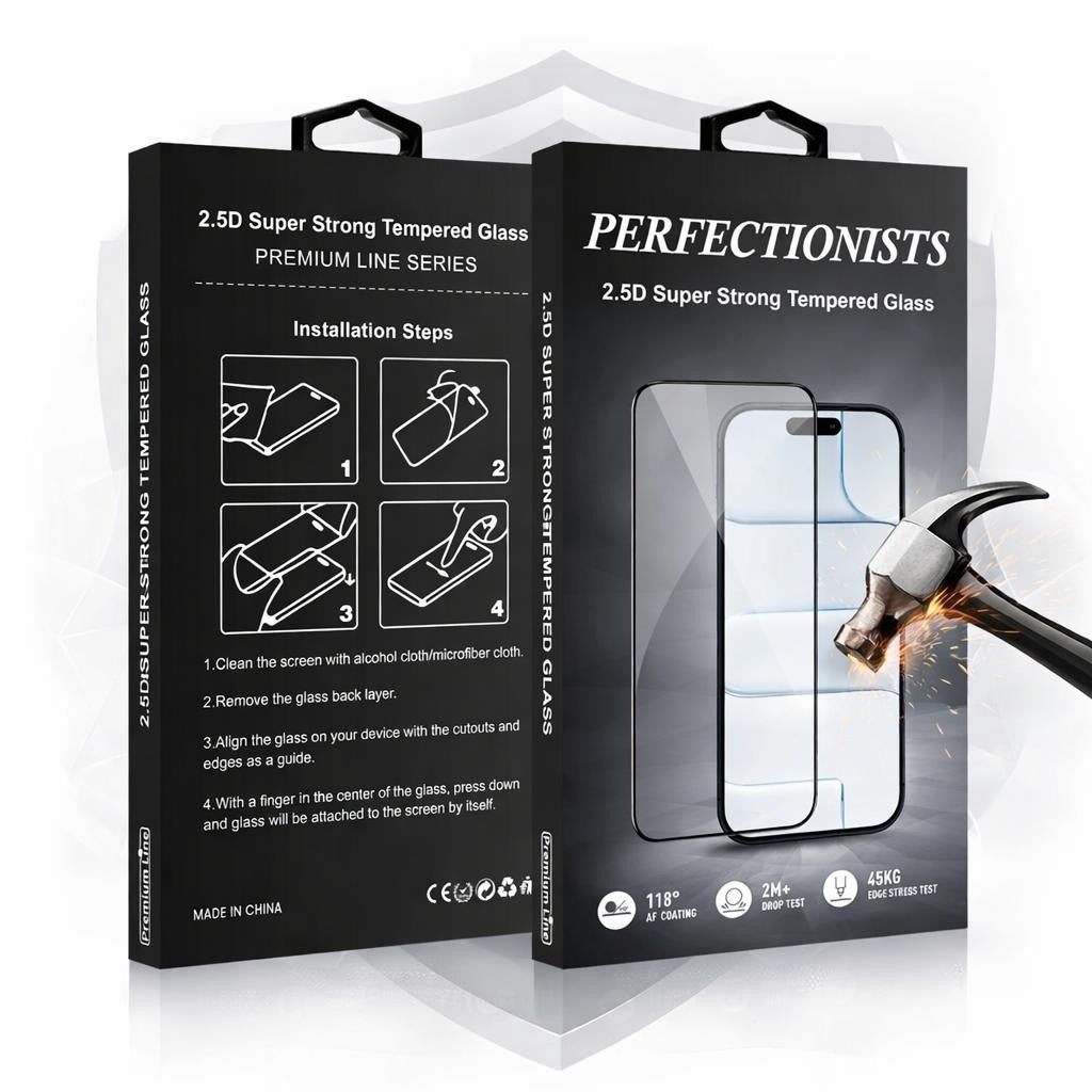 LCD apsauginis stikliukas Perfectionists 2.5D Super Strong Tempered Glass Samsung A525 A52 4G/A526 A52 5G/A528 A52s 5G juodas