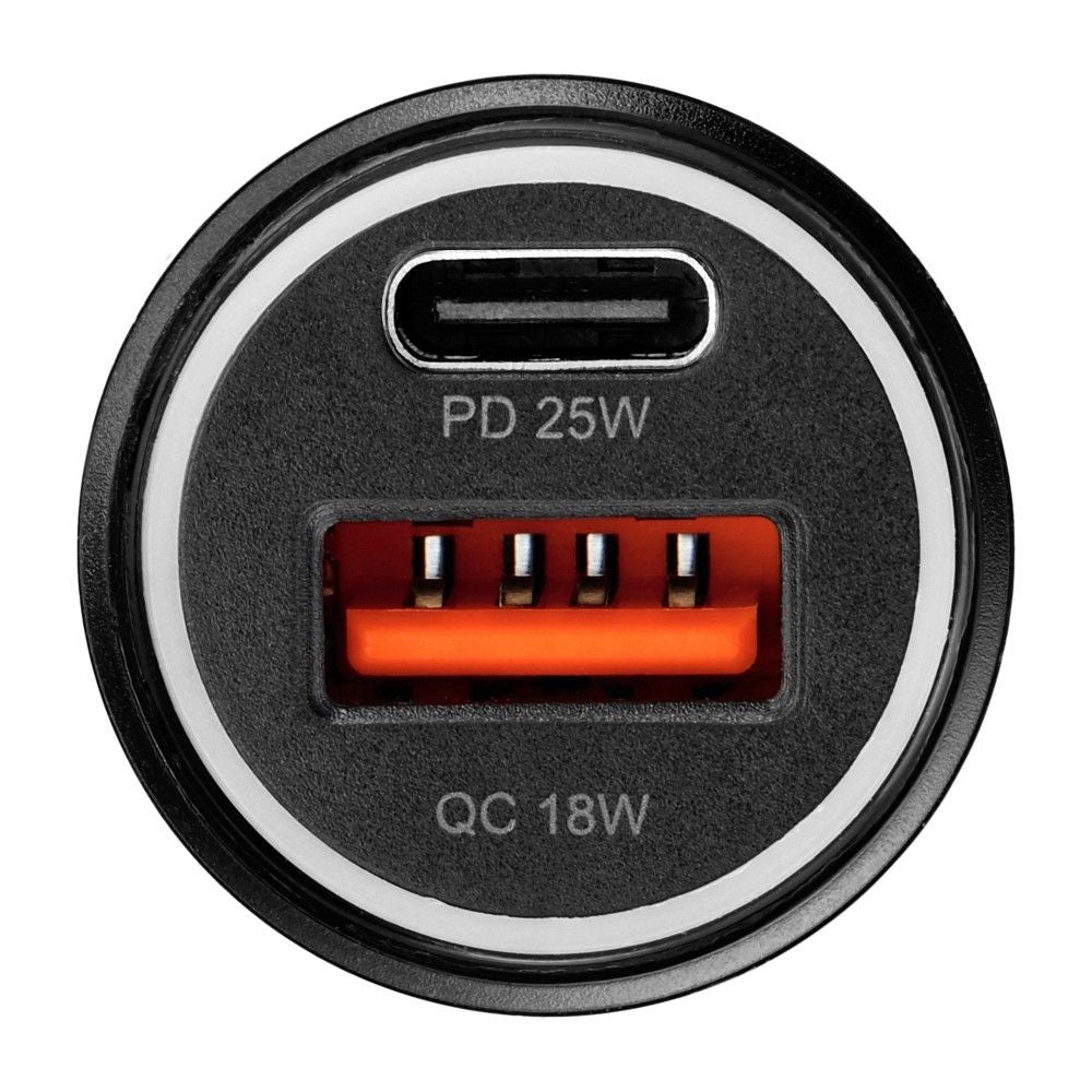 Automobilinis įkroviklis Blue Star 25W USB-C/USB-A juodas