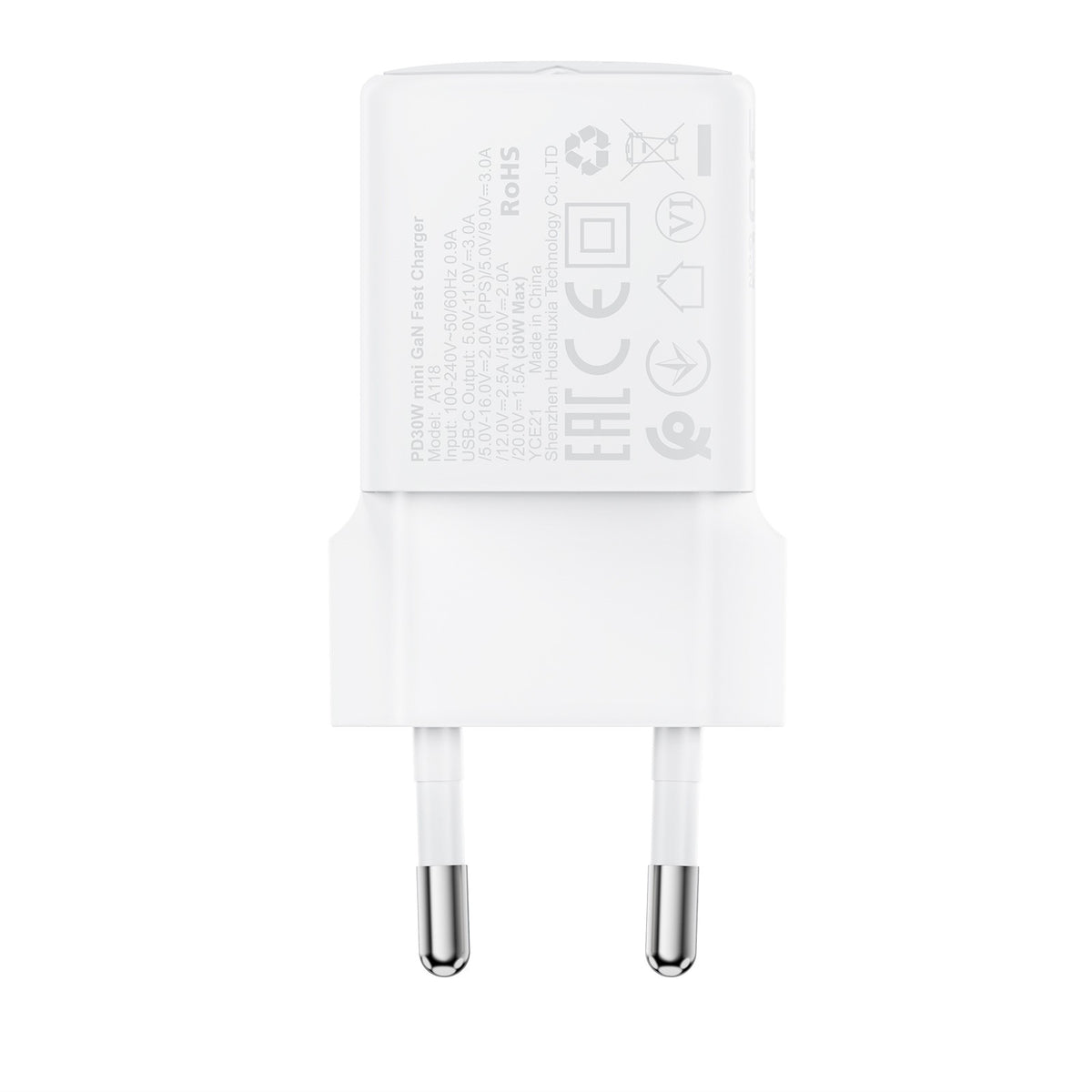Įkroviklis Acefast A118 30W GaN USB-C baltas