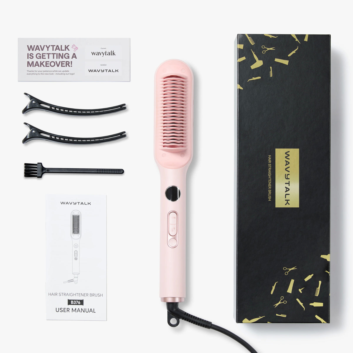 Plaukų formavimo šukos Wavytalk Sleek Sweep rožinės