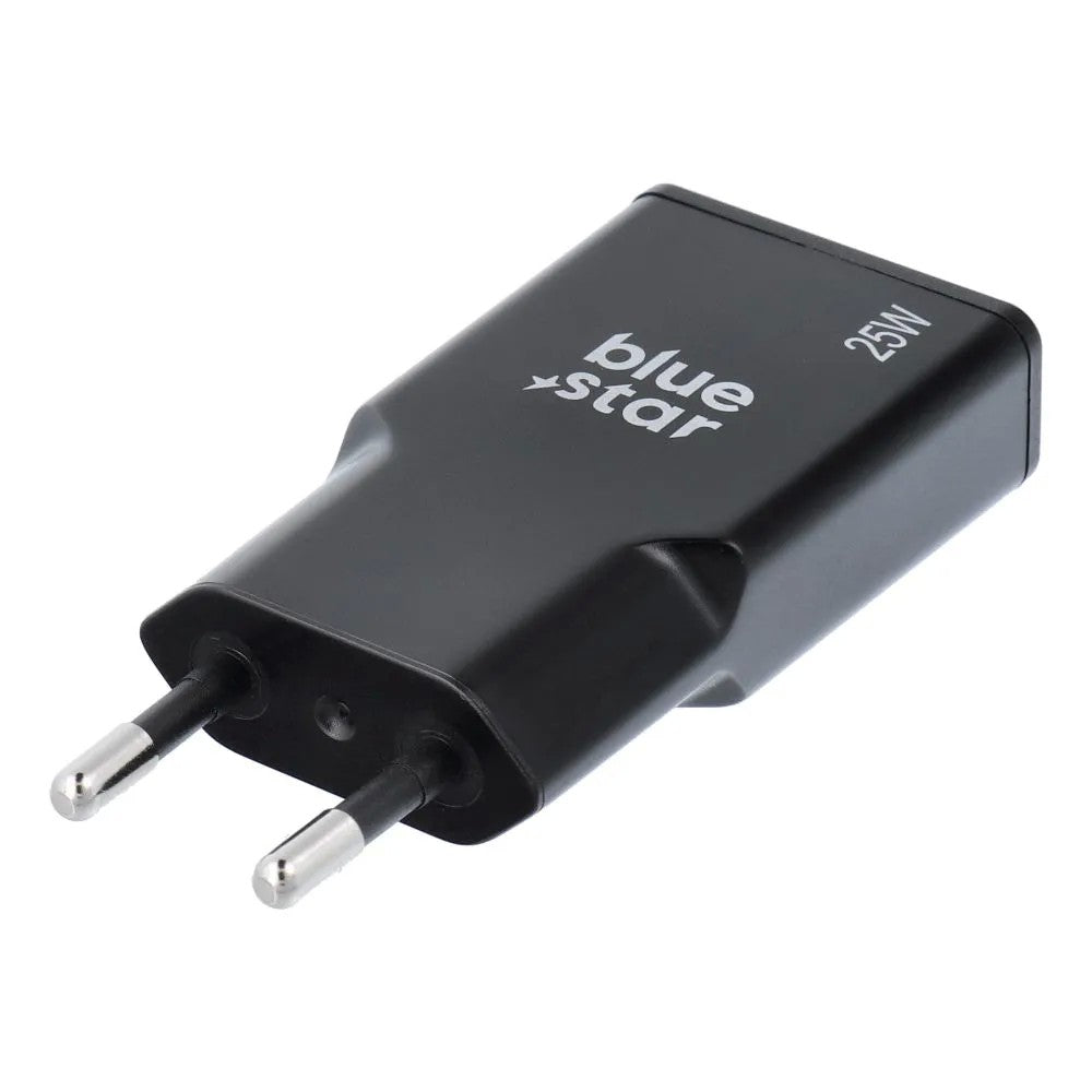 Įkroviklis Blue Star Slim GaN 25W USB-C/USB-A juodas