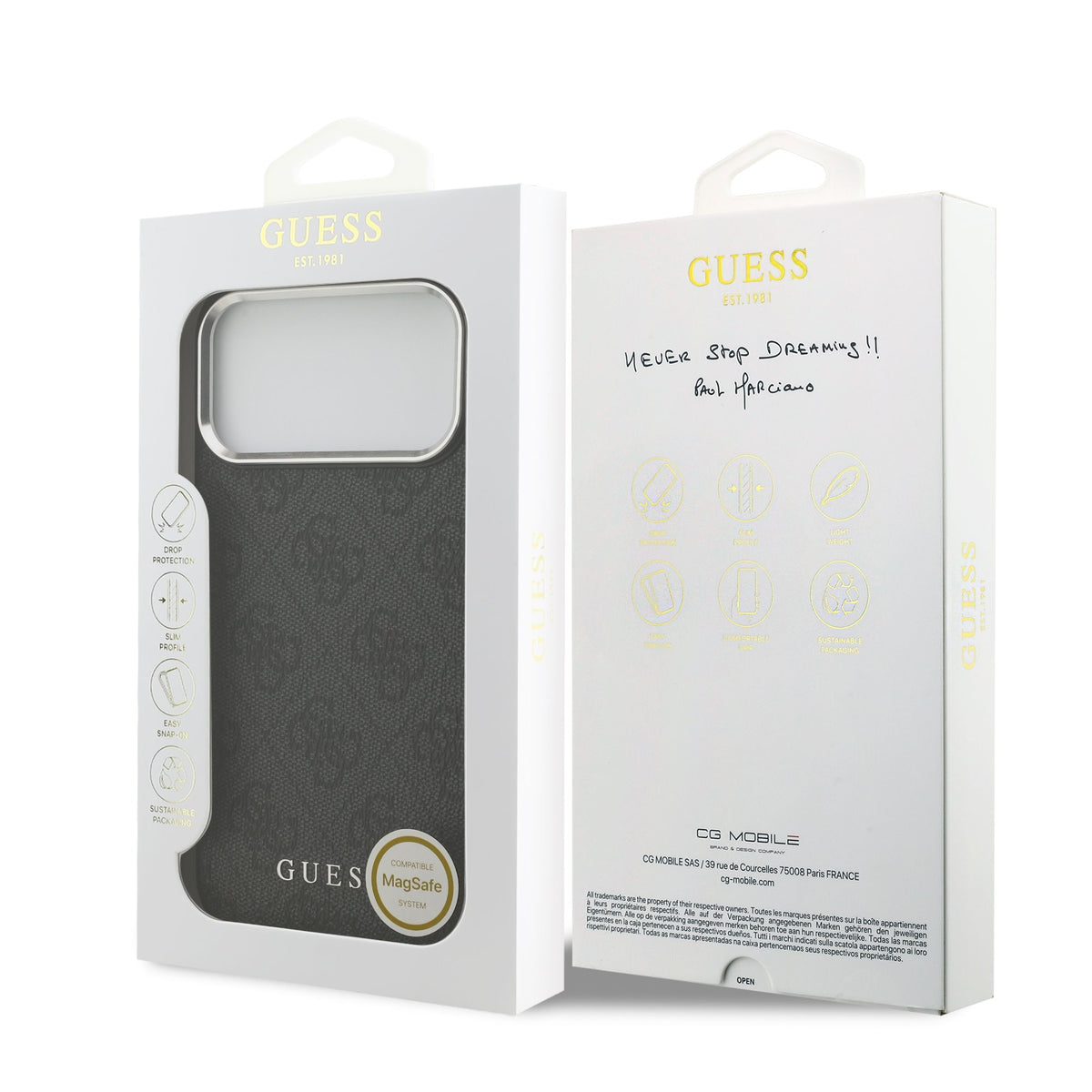 Dėklas Guess 4G MagSafe Apple iPhone 17 Pro Max juodas