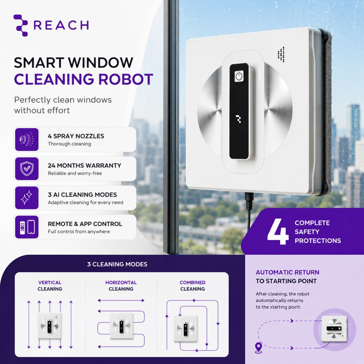 Langų valymo robotas Reach F19-05