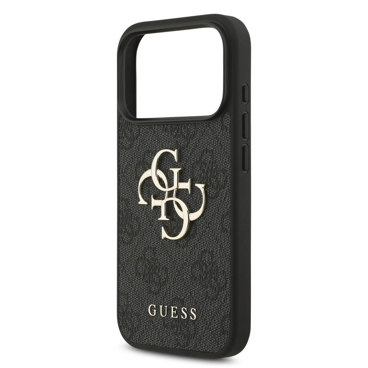 Dėklas Guess PU 4G Metal Logo Strap Apple iPhone 17 Pro Max juodas